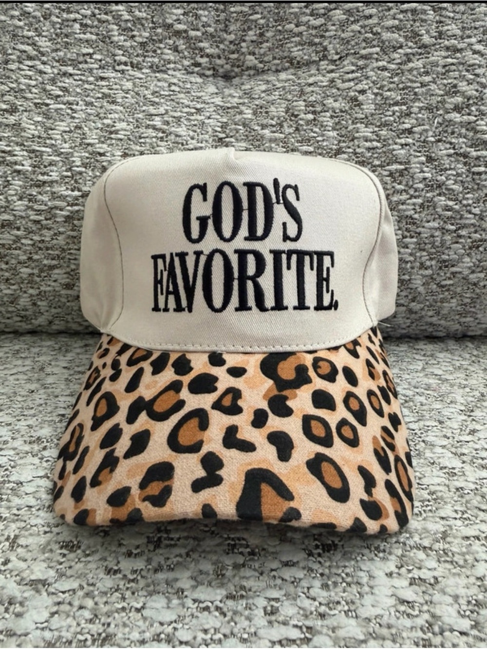 "God's Favorite" Leopard Print Adjustable Baseball Cap
